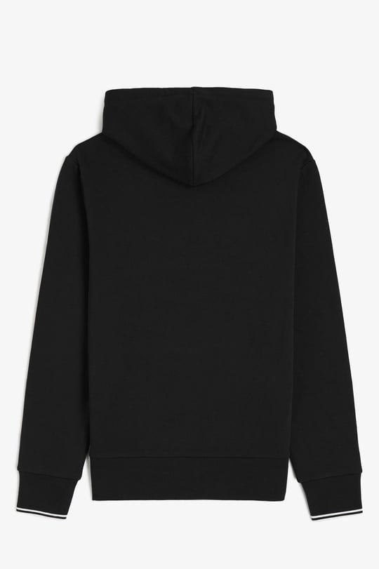 Fred Perry Fred Perry Erkek Normal Kalıp Logo İşlemeli Kapüşonlu %100 Pamuklu Uzun Kollu Siyah Sweatshirt M2643-102