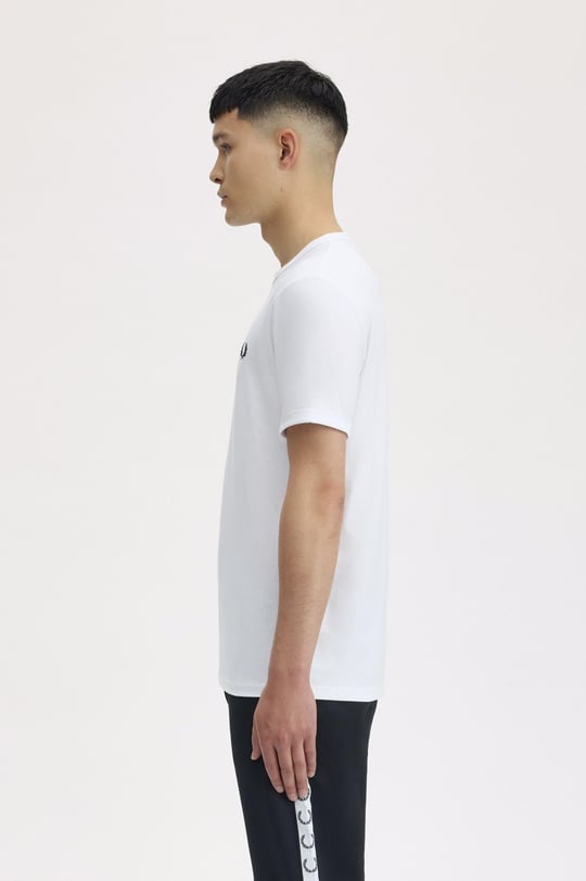Fred Perry Fred Perry Erkek Pamuklu Jarse Kumaş Manşet ve Yuvarlak Yakalı Kısa Kollu 100 T-Shirt M3519-100
