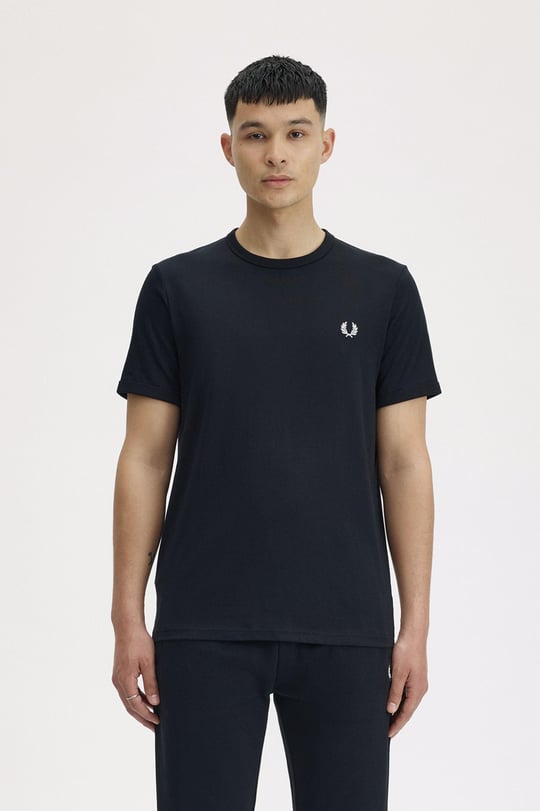 Fred Perry Fred Perry Erkek Pamuklu Jarse Kumaş Manşet ve Yuvarlak Yakalı Kısa Kollu 102 T-Shirt M3519-102