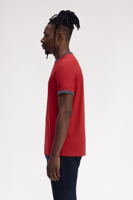 Fred Perry Fred Perry Erkek Pamuklu Jarse Kumaş Manşet ve Yuvarlak Yakalı Kısa Kollu Y35 T-Shirt M3519-Y35