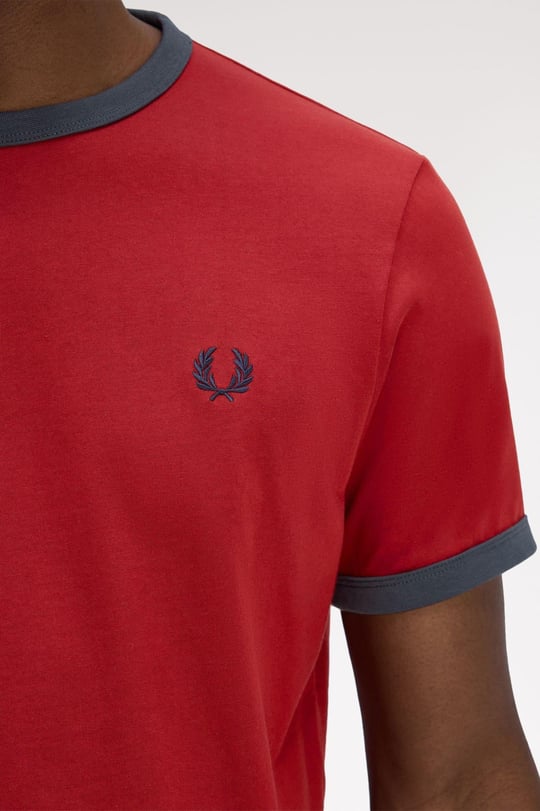 Fred Perry Fred Perry Erkek Pamuklu Jarse Kumaş Manşet ve Yuvarlak Yakalı Kısa Kollu Y35 T-Shirt M3519-Y35