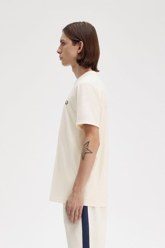 Fred Perry Fred Perry Erkek Pamuklu Jarse Kumaş Manşet ve Yuvarlak Yakalı Kısa Kollu 170 T-Shirt M3519-170