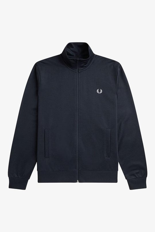 Fred Perry Fred Perry Erkek Pamuklu Triko Kumaş Fermuar Kapamalı Uzun Kollu Lacivert Ceket J6000-608