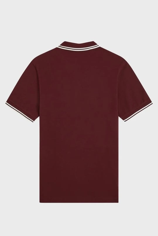 Fred Perry Fred Perry Erkek Regular Fit Yakası Çizgi Desenli Kısa Kollu Bordo Polo Yaka T-Shirt M3600P-597