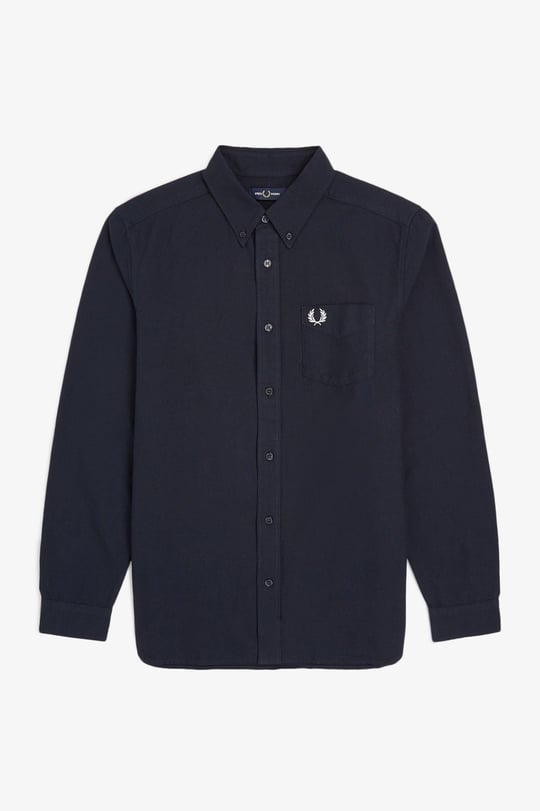 Fred Perry Fred Perry Erkek Regular Fit Cep Detaylı Düz Uzun Kollu Lacivert1 Gömlek M5516-608
