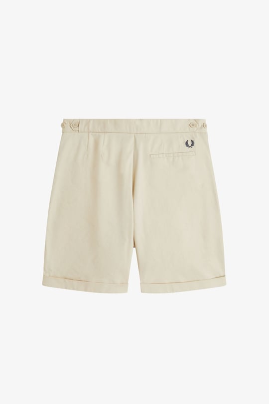 Fred Perry Fred Perry Erkek Regular Fit Logo İşlemeli Gabardin Kumaşlı Bej Şort S2301-691