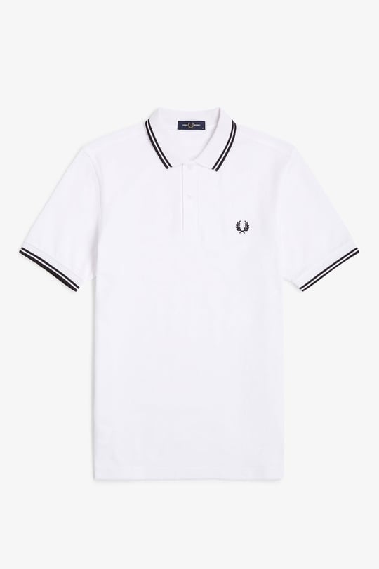 Fred Perry Fred Perry Erkek Regular Fit Yakası ve Kolları Çizgi Detaylı %100 Pamuklu Kısa Kollu Beyaz T-Shirt M3600-200