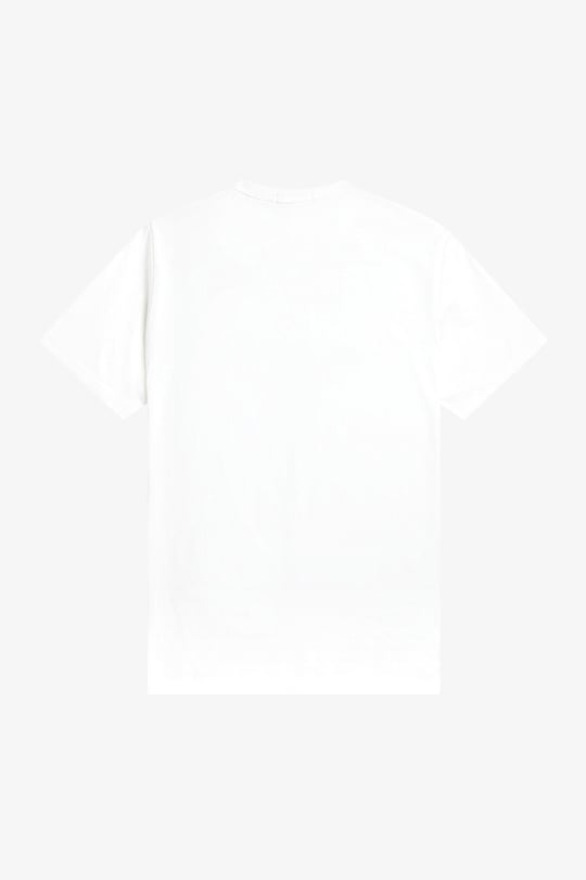 Fred Perry Fred Perry Erkek Regular Fit Yivli Yuvarlak Yaka Gögüs Ortası İşlemeli Kısa Kollu Beyaz T-Shirt M4580-100