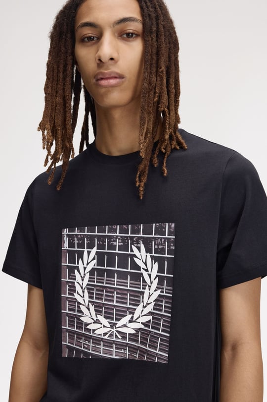 Fred Perry Fred Perry Erkek Regular Fit Pamuklu Kısa Kollu Siyah Kazak M3411-102