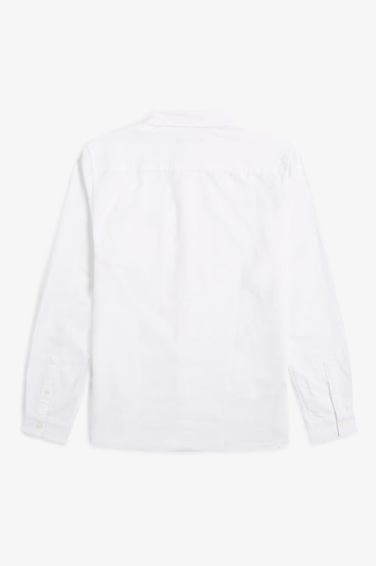 Fred Perry Fred Perry Erkek Regular Fit Cep Detaylı Düz Uzun Kollu Beyaz Gömlek M5516-100