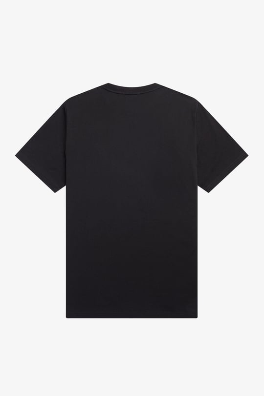 Fred Perry Fred Perry Erkek Regular Fit Yivli Yuvarlak Yaka Gögüs Ortası İşlemeli Kısa Kollu Siyah T-Shirt M4580-102