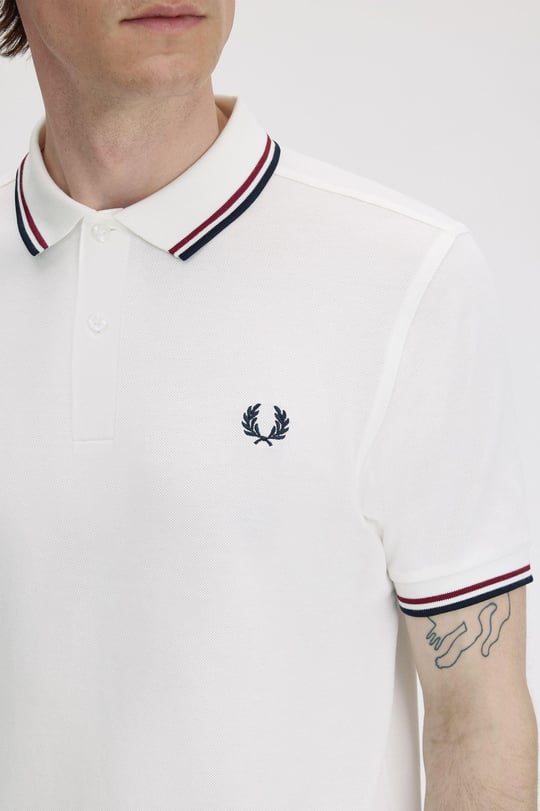 Fred Perry Fred Perry Erkek Regular Fit Yakası ve Kolları Çizgi Detaylı %100 Pamuklu Kısa Kollu T60 Polo Yaka T-Shirt M3600-T60