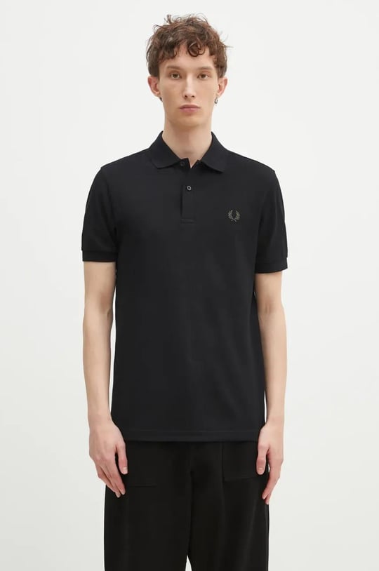 Fred Perry Fred Perry Erkek Regular Fit %100 Pamuklu Kısa Kollu Siyah T-Shirt M6000-Y43