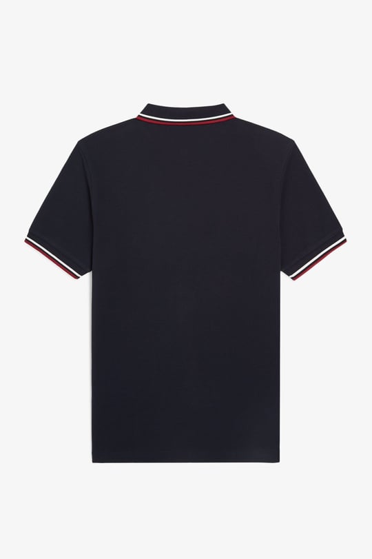 Fred Perry Fred Perry Erkek Regular Fit Yakası Çizgi Desenli Kısa Kollu Lacivert Polo Yaka T-Shirt M3600P-T55