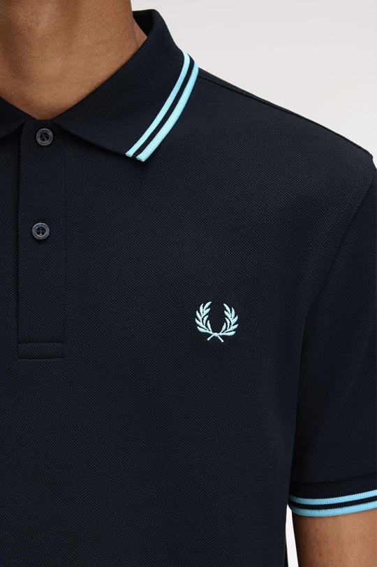 Fred Perry Fred Perry Erkek Regular Fit Yakası ve Kolları Çizgi Detaylı %100 Pamuklu Kısa Kollu Y60 Polo Yaka T-Shirt M3600-Y60