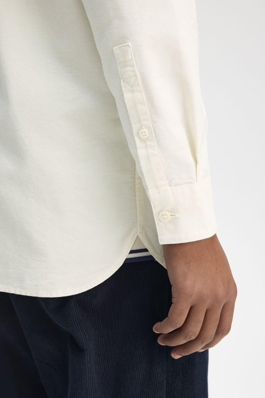 Fred Perry Fred Perry Erkek Regular Fit Cep Detaylı Düz Uzun Kollu Ekru Gömlek M5516-F79