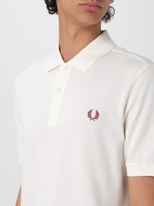 Fred Perry Fred Perry Erkek Regular Fit %100 Pamuklu Kısa Kollu Bej T-Shirt M6000-Y45