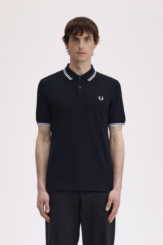Fred Perry Fred Perry Erkek Regular Fit Yakası ve Kolları Çizgi Detaylı %100 Pamuklu Kısa Kollu 350 Polo Yaka T-Shirt M3600-350