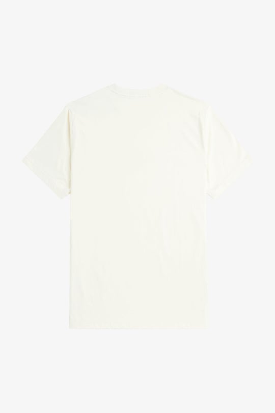 Fred Perry Fred Perry Erkek Regular Fit Yivli Yuvarlak Yaka Gögüs Ortası İşlemeli Kısa Kollu Ekru T-Shirt M4580-F79