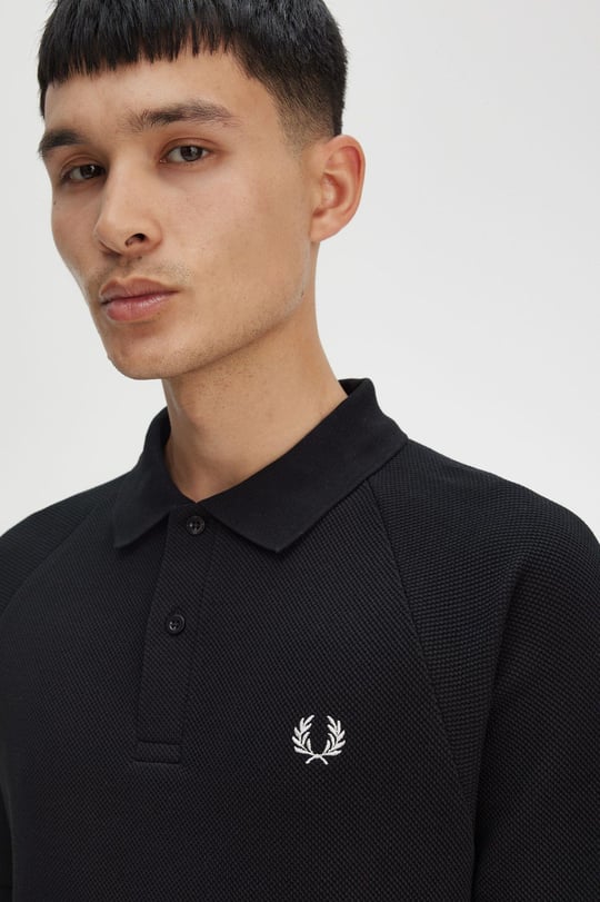 Fred Perry Fred Perry Erkek Regular Fit %100 Pamuklu Pike Kumaş Sol Göğsü Logolu Kısa Kollu Siyah Polo Yaka T-Shirt M9885-102