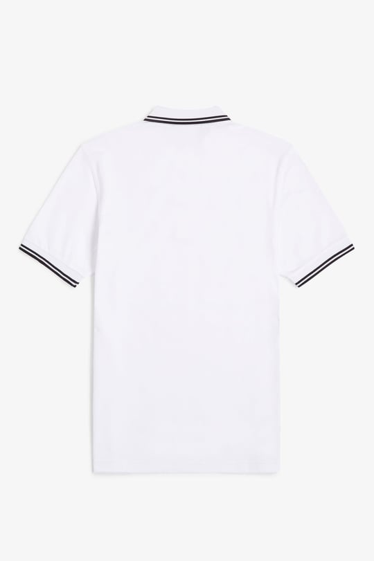 Fred Perry Fred Perry Erkek Regular Fit Yakası ve Kolları Çizgi Detaylı %100 Pamuklu Kısa Kollu Beyaz T-Shirt M3600-200