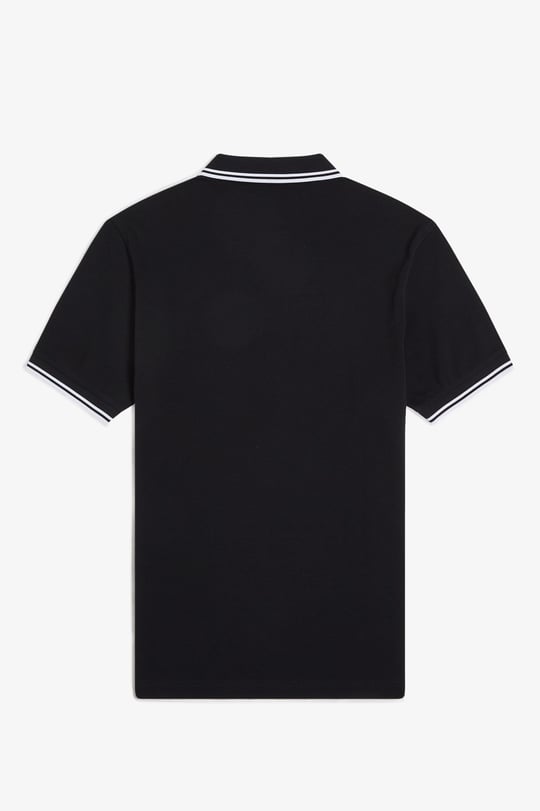 Fred Perry Fred Perry Erkek Regular Fit Yakası Çizgi Desenli Kısa Kollu Siyah Polo Yaka T-Shirt M3600P-350
