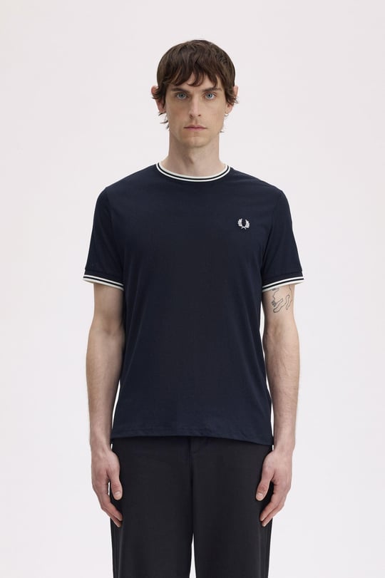 Fred Perry Fred Perry Erkek Regular Fit Kısa Kollu Şerit Detaylı 795 T-Shirt M1588-795