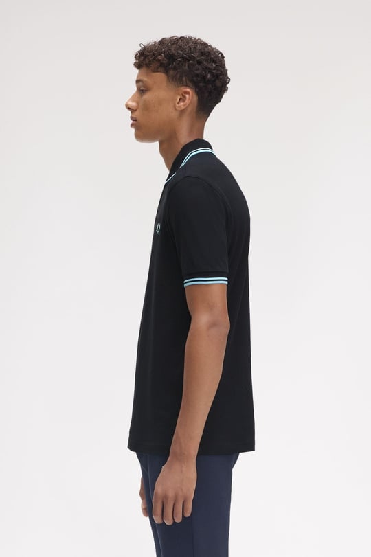 Fred Perry Fred Perry Erkek Regular Fit Yakası ve Kolları Çizgi Detaylı %100 Pamuklu Kısa Kollu Y60 Polo Yaka T-Shirt M3600-Y60
