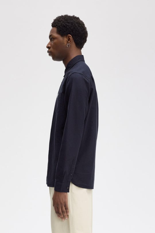 Fred Perry Fred Perry Erkek Regular Fit Cep Detaylı Düz Uzun Kollu Lacivert1 Gömlek M5516-608