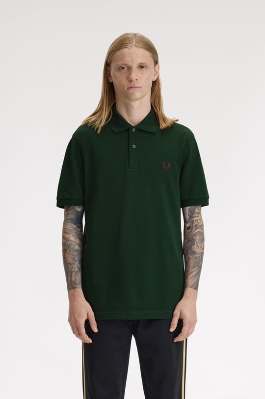 Fred Perry Fred Perry Erkek Regular Fit %100 Pamuklu Kısa Kollu Koyu Yeşil Polo Yaka T-Shirt M6000-15B