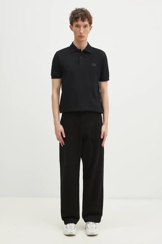 Fred Perry Fred Perry Erkek Regular Fit %100 Pamuklu Kısa Kollu Siyah T-Shirt M6000-Y43