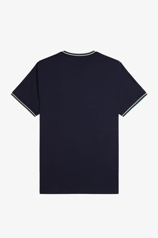 Fred Perry Fred Perry Erkek Regular Fit Kısa Kollu Şerit Detaylı Lacivert T-Shirt M1588-Y30