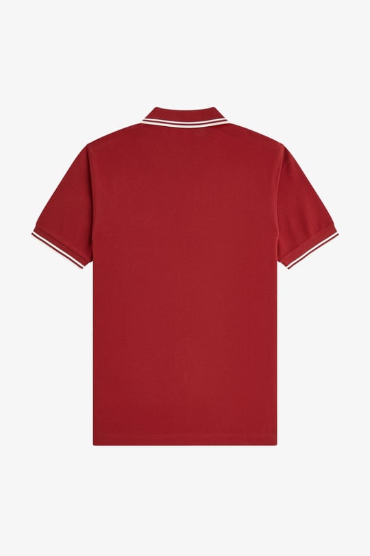 Fred Perry Fred Perry Erkek Regular Fit Yakası Çizgi Desenli Kısa Kollu Kırmızı Polo Yaka T-Shirt M3600P-07B