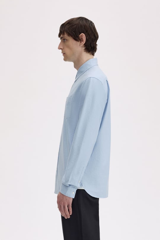 Fred Perry Fred Perry Erkek Regular Fit Cep Detaylı Düz Uzun Kollu Gri Gömlek M5516-146