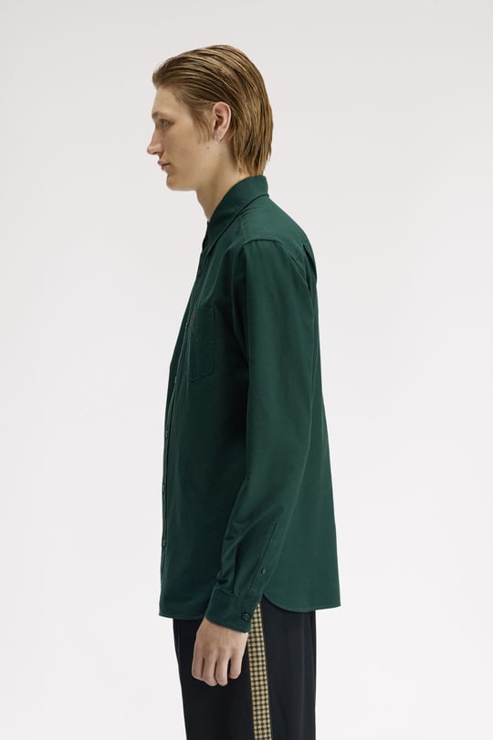 Fred Perry Fred Perry Erkek Regular Fit Cep Detaylı Düz Uzun Kollu Yeşil1 Gömlek M5516-30A