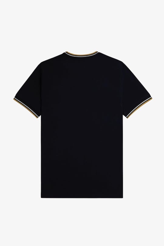 Fred Perry Fred Perry Erkek Regular Fit Kısa Kollu Şerit Detaylı Siyah T-Shirt M1588-W53