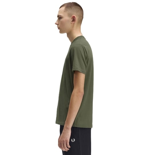 Fred Perry Fred Perry Erkek Regular Fit Yivli Yuvarlak Yaka Gögüs Ortası İşlemeli Kısa Kollu Yeşil T-Shirt M4580-W19