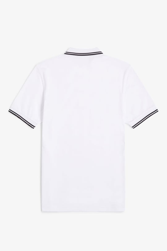 Fred Perry Fred Perry Erkek Regular Fit Yakası Çizgi Desenli Kısa Kollu Beyaz Polo Yaka T-Shirt M3600P-200