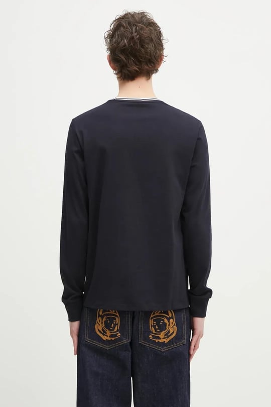 Fred Perry Fred Perry Erkek Uzun Kol Pamuklu Bisiklet Yaka Düz Lacivert T-Shirt M9602-795