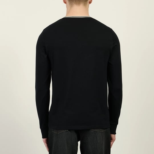 Fred Perry Fred Perry Erkek Uzun Kol Pamuklu Bisiklet Yaka Düz Lacivert Kazak M9602-R88