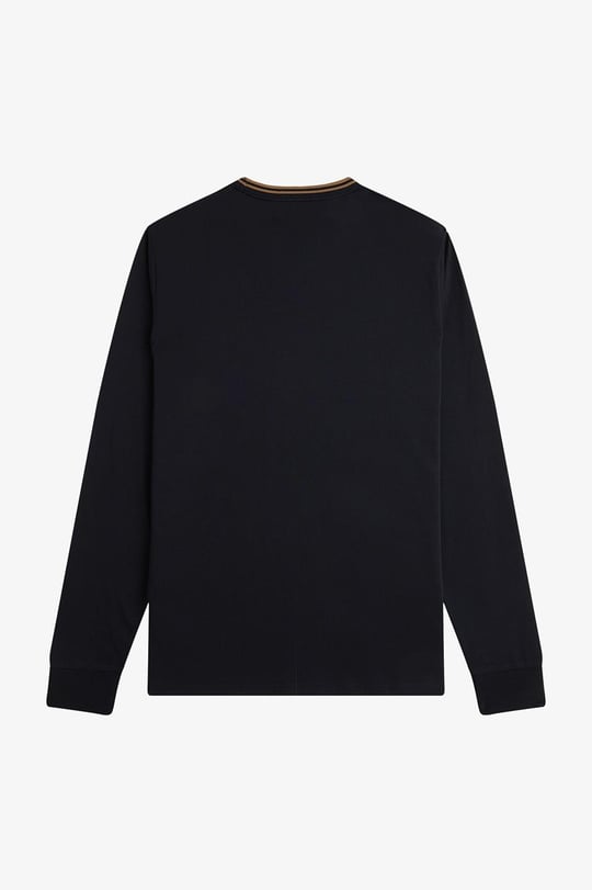 Fred Perry Fred Perry Erkek Uzun Kol Pamuklu Bisiklet Yaka Düz 184 T-Shirt M9602-184