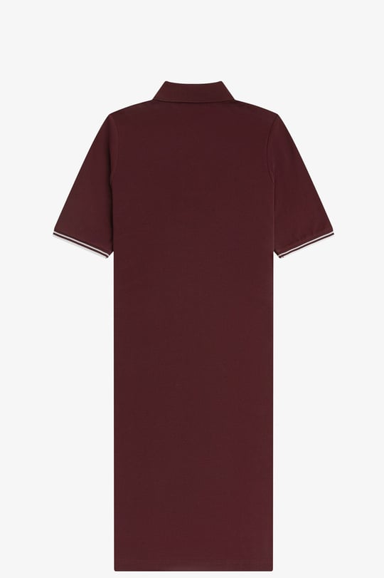 Fred Perry Fred Perry Kadın Logo İşlemeli Kısa Kollu Midi Boy Bordo Elbise D2179-597
