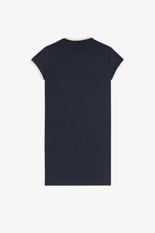 Fred Perry Fred Perry Kadın Normal Kesim V Yaka Logo İşlemeli Kısa Lacivert Elbise D2174-608