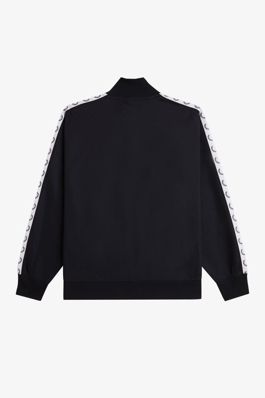 Fred Perry Fred Perry Kadın Omuzları Logo Detaylı Şerit Çizgili Dik Yakalı Uzun Kollu Siyah Ceket J1106-102