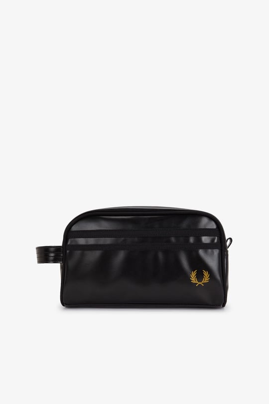 Fred Perry Fred Perry Unısex Altın Detaylı Logo İmzalı Kaplamalı Siyah-Altın Omuz Çantası L7311-774