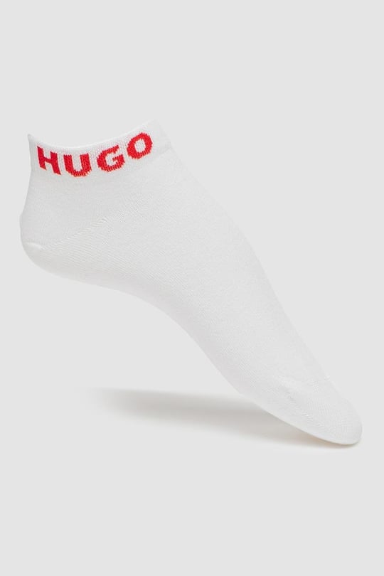 HUGO HUGO Erkek Düz Renk Logolu Beyaz Çorap 50516405-100