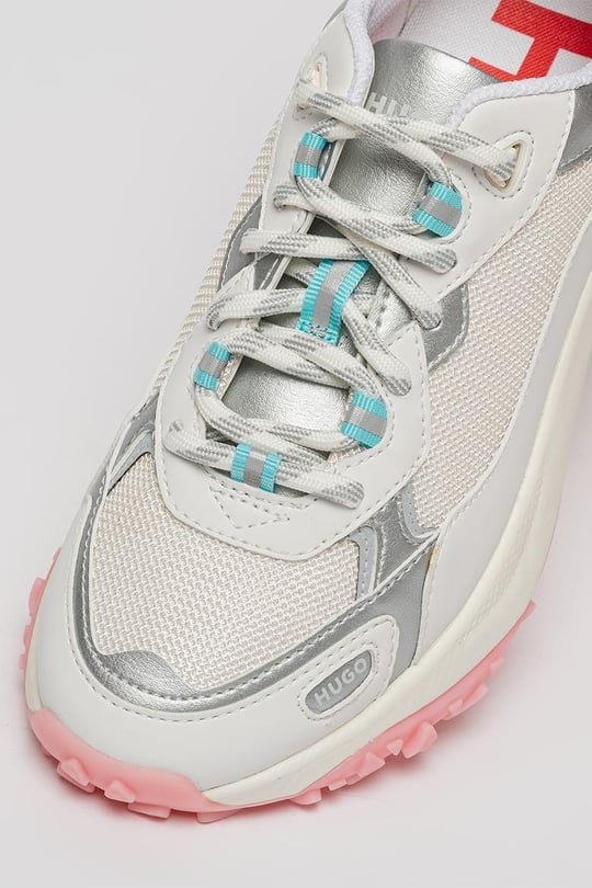 HUGO HUGO Kadın Marka Logolu Bağcıklı Kaydırmaz Tabanlı Günlük Gri Sneaker 50516936-102