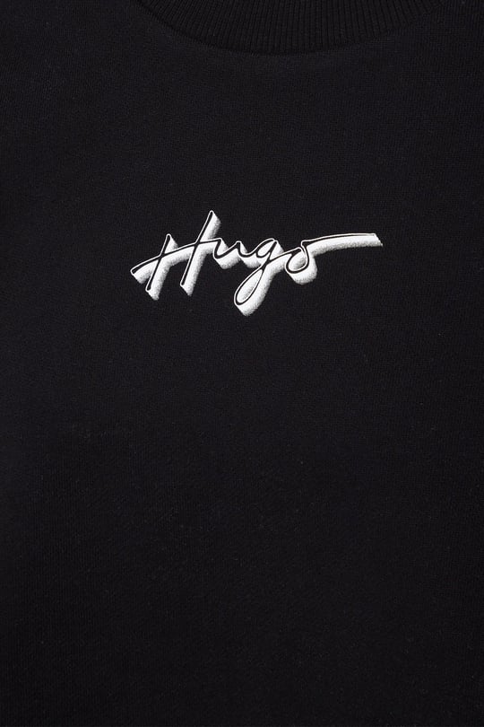 HUGO HUGO Kadın Marka Logolu Uzun Kollu Rahat Siyah Sweatshirt 50489094-001