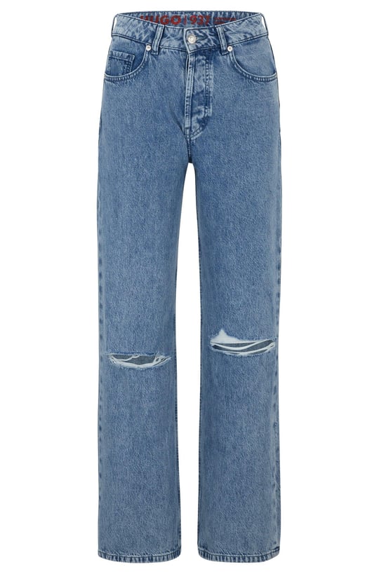 HUGO HUGO Kadın Pamuklu Normal Kesim Rahat Mavi Jeans 50487849-450