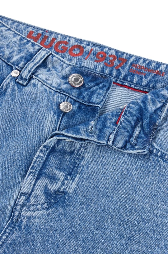 HUGO HUGO Kadın Pamuklu Normal Kesim Rahat Mavi Jeans 50487849-450